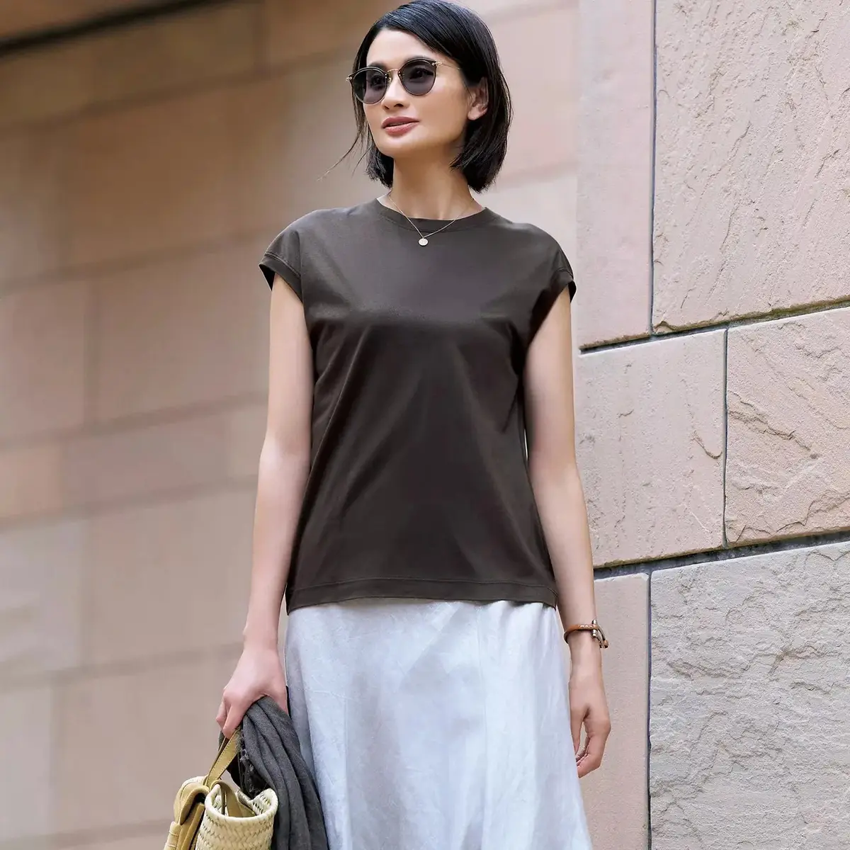 E by éclat フレンチスリーブ Tシャツ