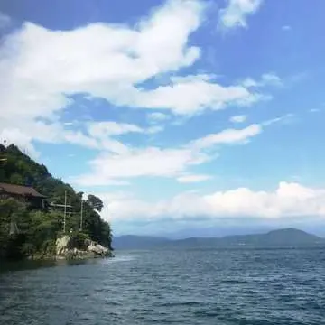 竹生島フェリー　往復　晴天　晴れ女