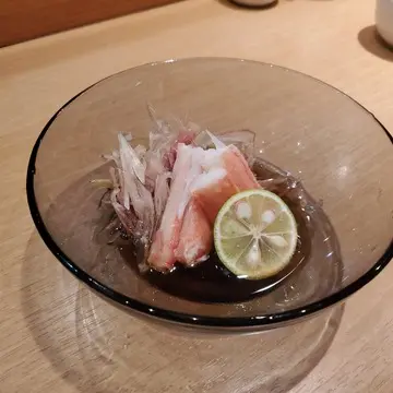 蟹の酢の物、茗荷でさっぱり。