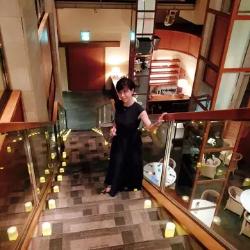 キャンドルが置かれた階段も素敵でした。