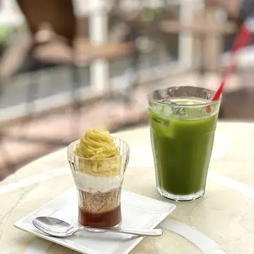 芋ンブランと冷抹茶