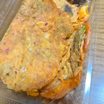 キムチチジミ。添付のタレで。