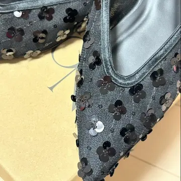 フラットサンダル　ミュール　夏靴　スパンコール　きらきら