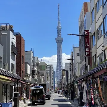 かっぱ橋から見たスカイツリー