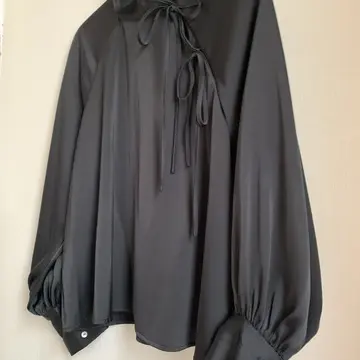 ZARAリボン付ブラウス（横）