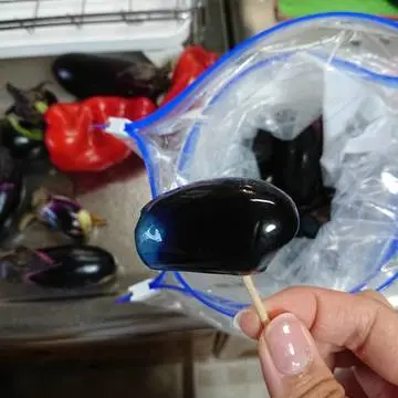 小さな茄子は浅漬けに とっても美味しいです