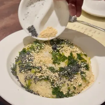 ごまをかけて出来上がり