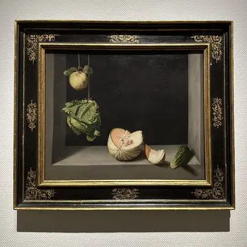 フアン・サンチェス・コターン　「マルメロ、キャベツ、メロンとキュウリのある静物」