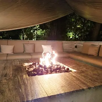 焚火のリビング