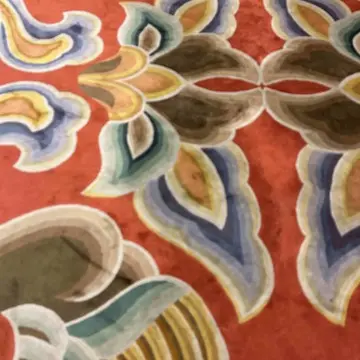 歌舞伎座内　絨毯　咋鳥文様