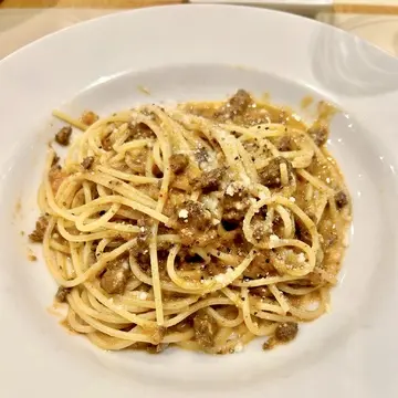 ミートソースのパスタ