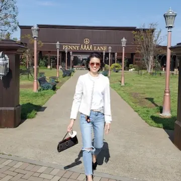 ツイードジャケット✖️デニムでママ友ランチ🍽️