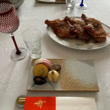 正月　元旦　実家　江戸切子　ローストチキン　実家　クリスマス