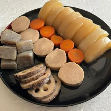 正月　元旦　実家　江戸切子　ローストチキン　実家　煮物