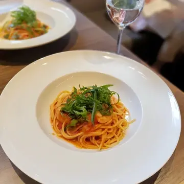 九条ネギと小海老のカチョエペペ