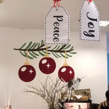 壁　ペイント　クリスマス　デコレーション