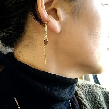 スモーキークォーツのイヤーカフ