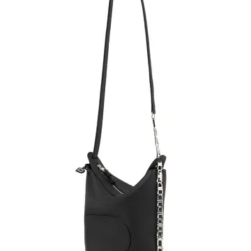 デルヴォー 　バッグ「パン ツイスト」　ブラック　レザーとチェーンストラップを合わせた状態