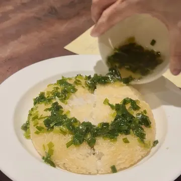 岩のりのスープをかけて