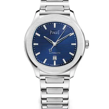 「ピアジェ ポロ デイト」（36mm径、ステンレススチール×ダイヤモンド[0.07ct]、自動巻き、40時間パワーリザーブ、サファイアケースバック）￥1,592,800