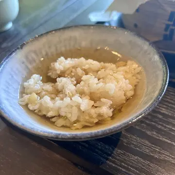 帆立ご飯は出汁茶漬けに