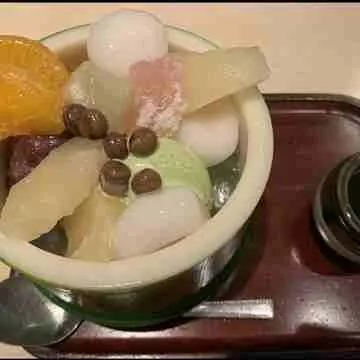 白玉抹茶クリームあんみつ