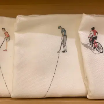 ゴルフ　ツーリング柄　ハンカチ