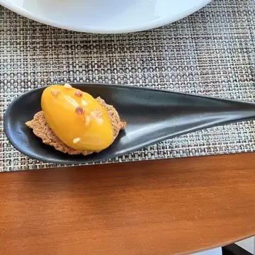 フォアグラとマンゴーのムース　パン・デビス　両方のいいところが贅沢なハーモニー。