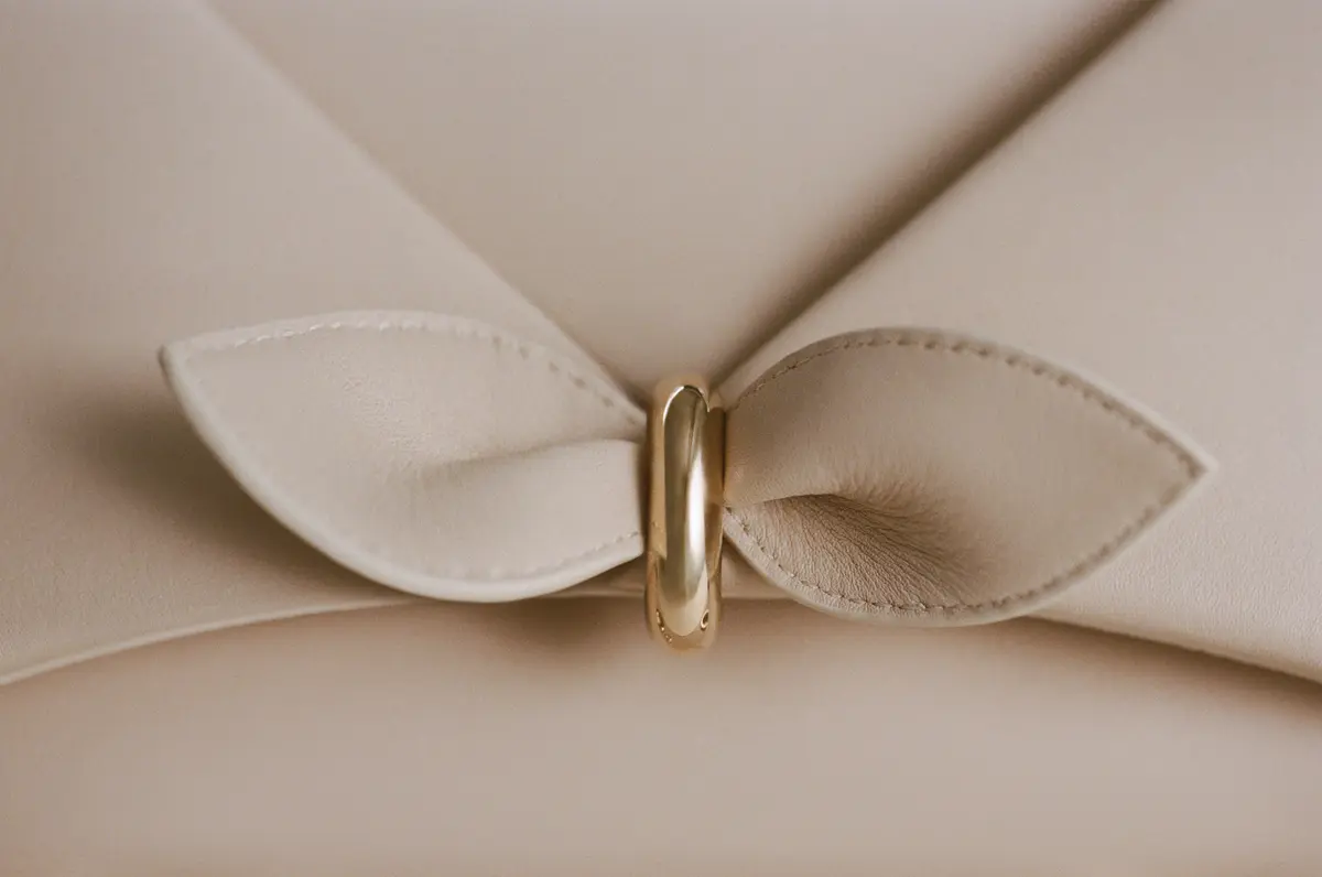 バッグ「ディオール シガール」 フロントのボウ部分クローズアップ