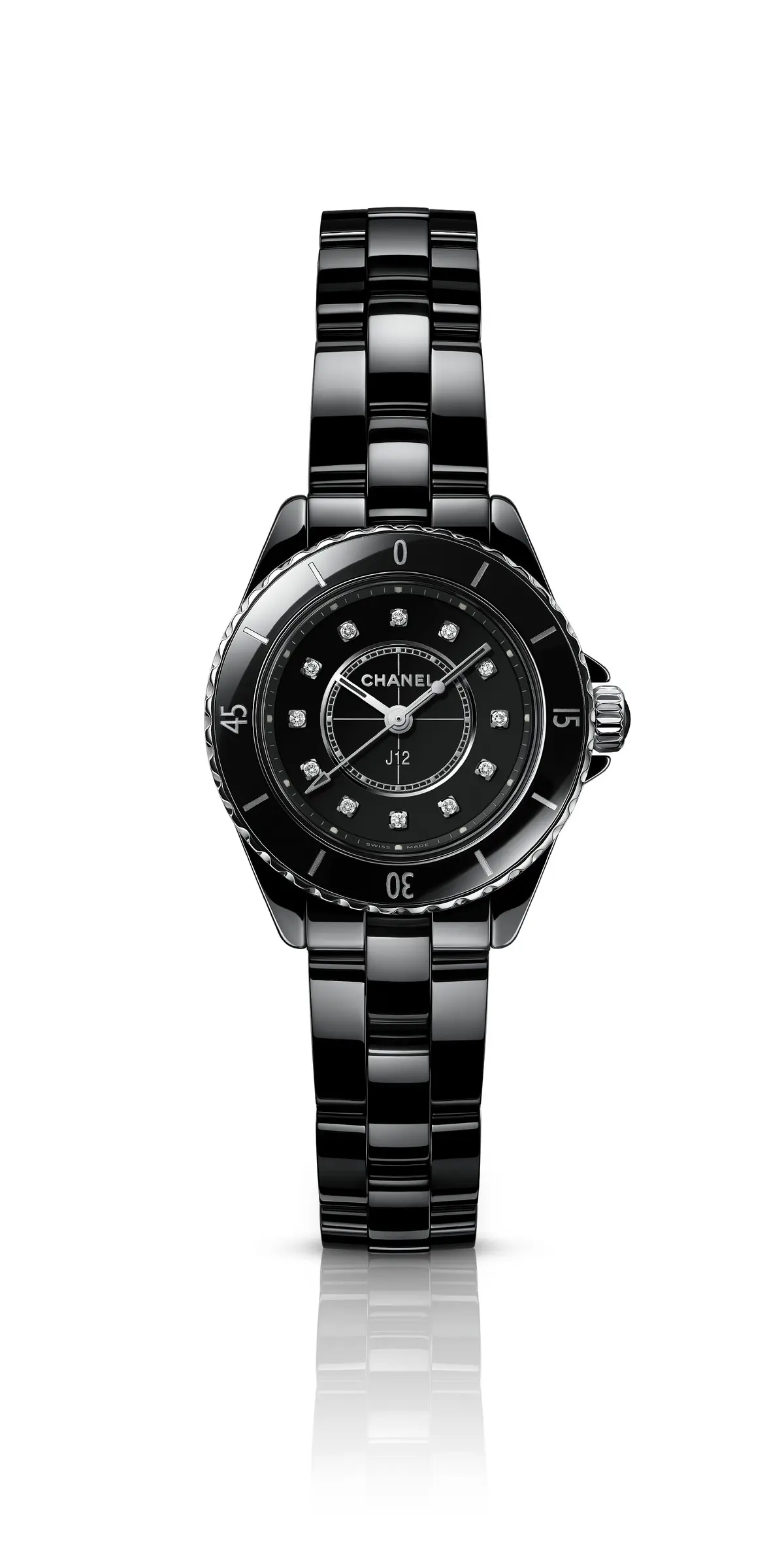 シャネル　「J12」ウォッチ 28mm ブラック　ダイヤモンド