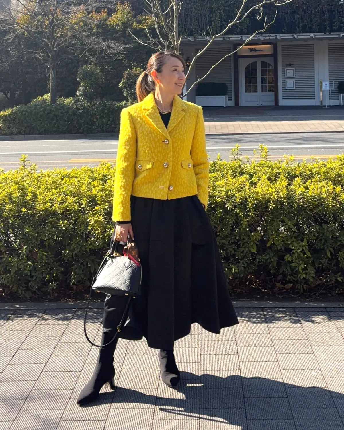 エクラ 華組　倉爪佐和さん　ジャケットコーデ　ケイトスペード　