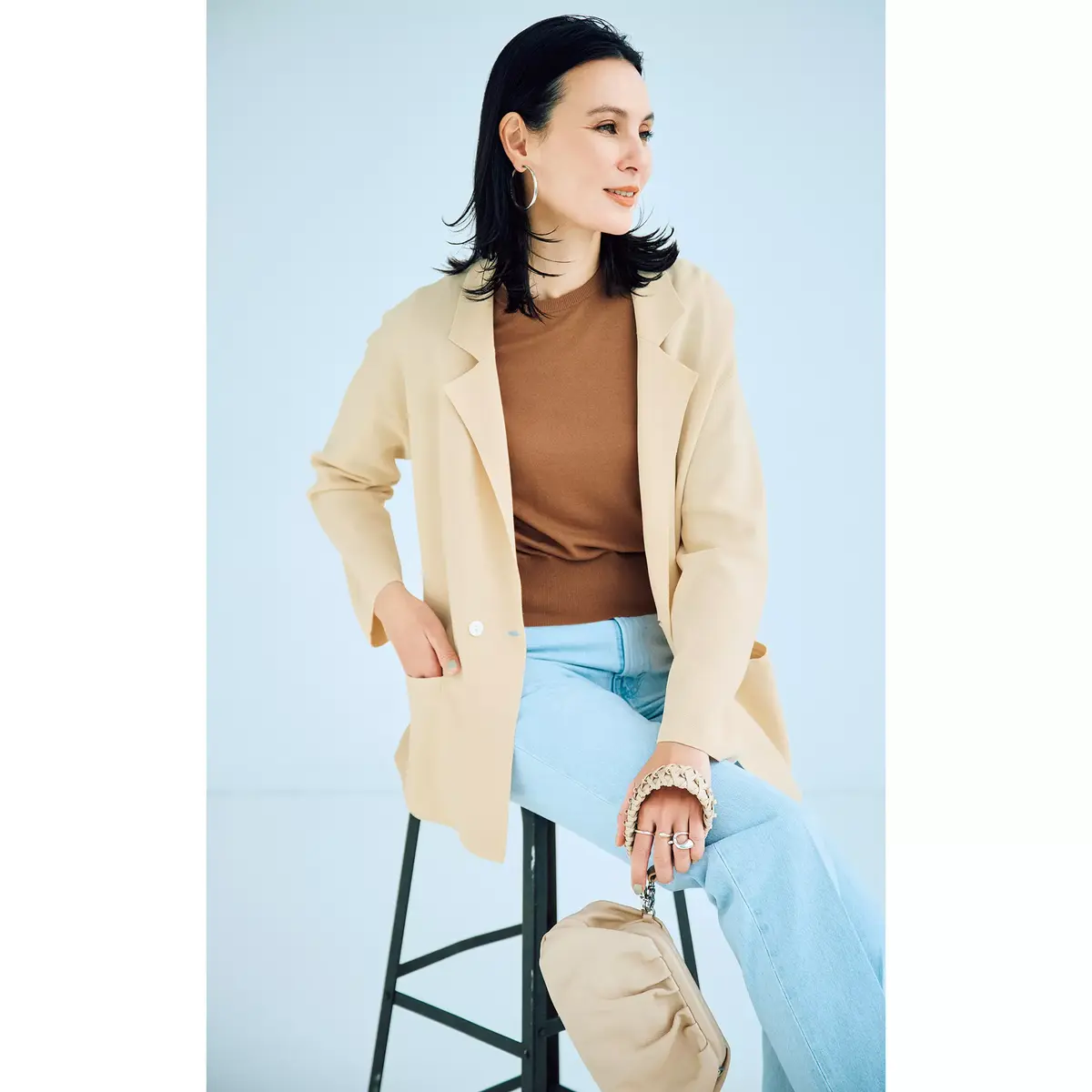 three dots×eclat ニットジャケット ￥27,500