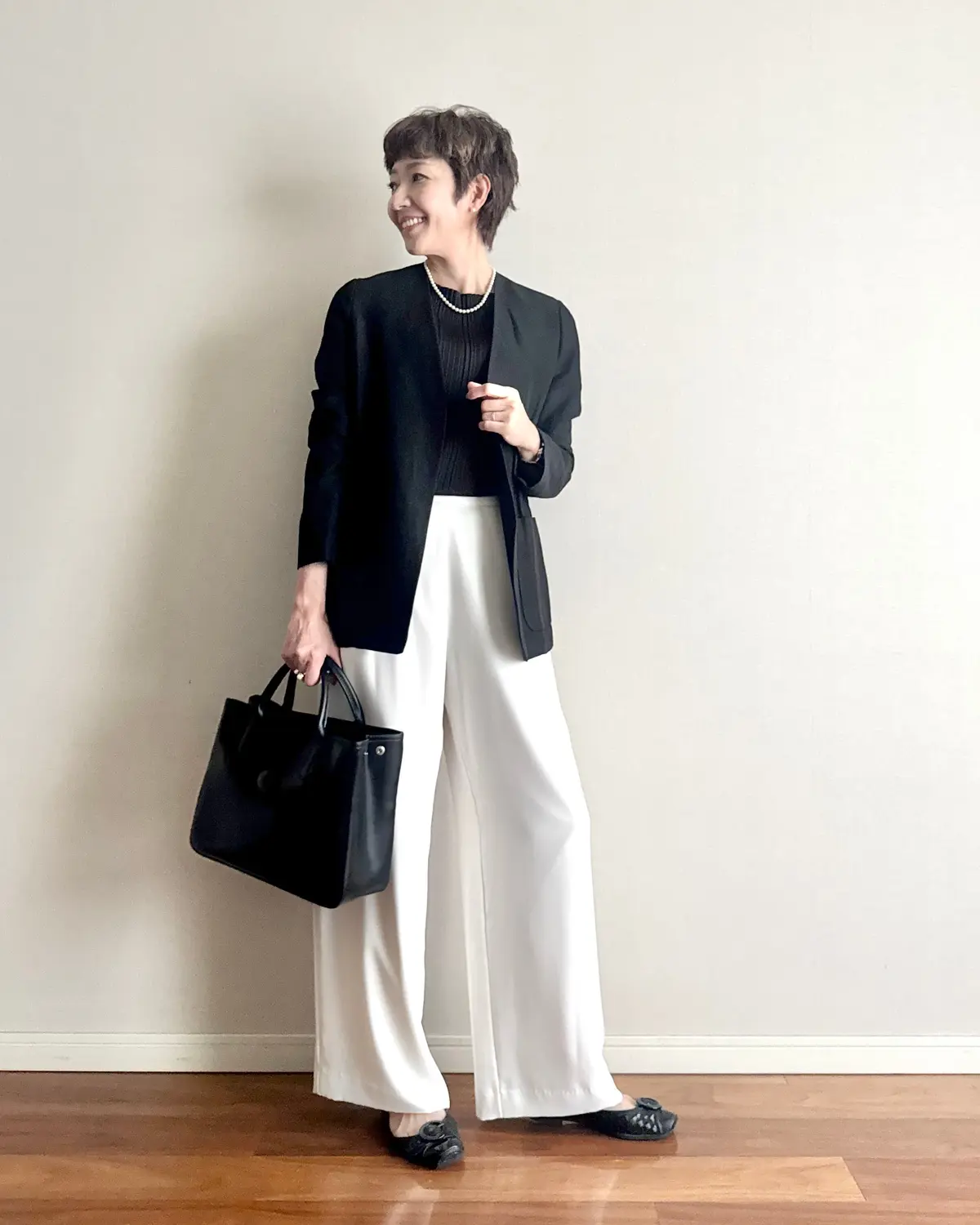 夏日の入学式はリネンジャケットでモノトーの画像_1