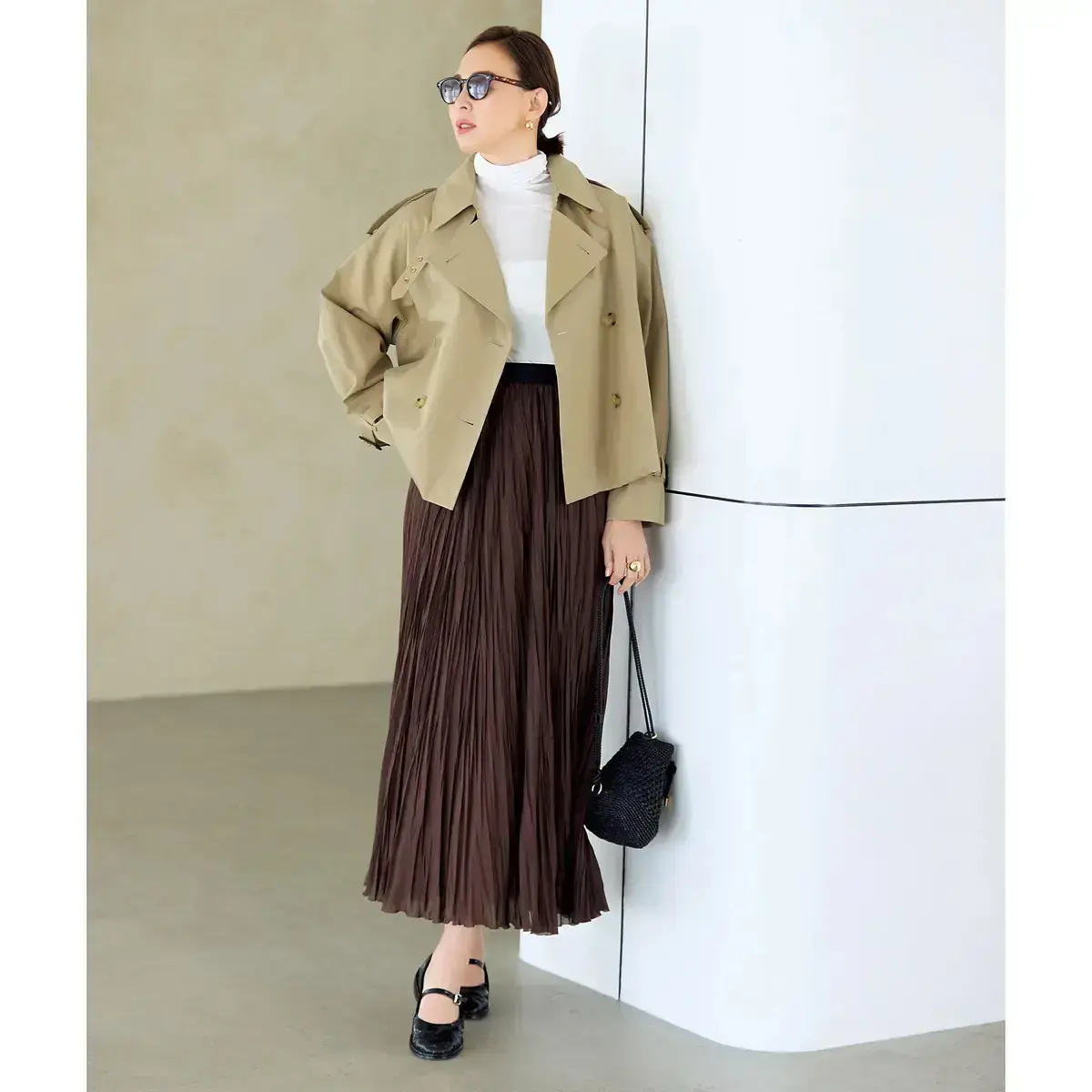 MACKINTOSH クロップト丈トレンチコート　春コーデ