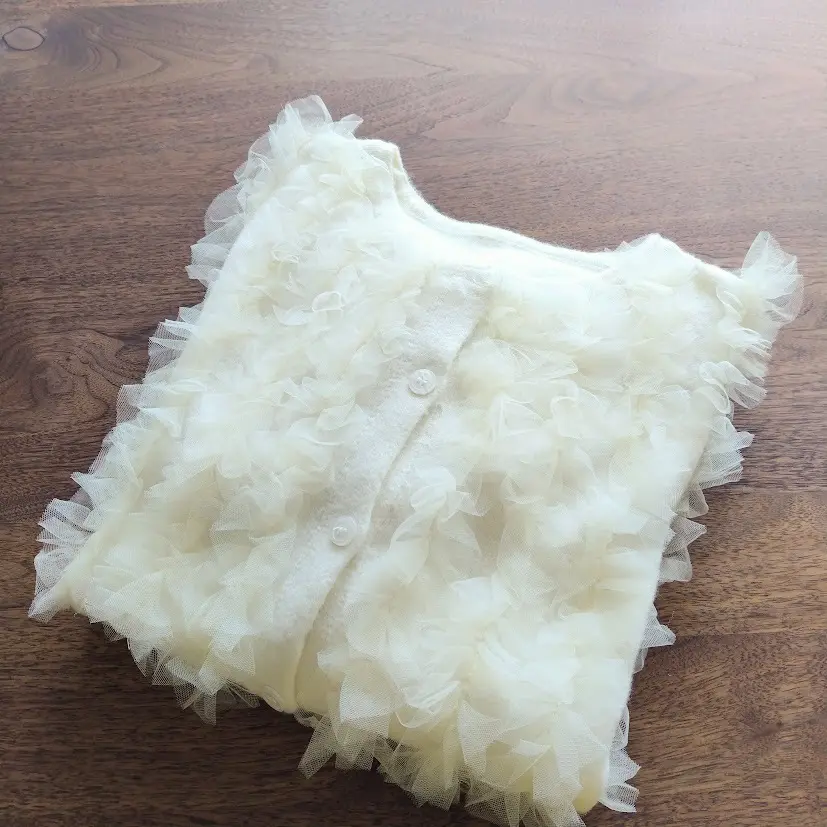 プチプラ　チュールフリルカーディガン