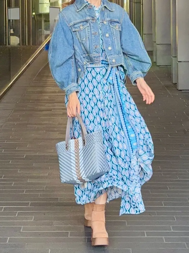 「デニムジャケットxカラーワンピース」大の画像_4