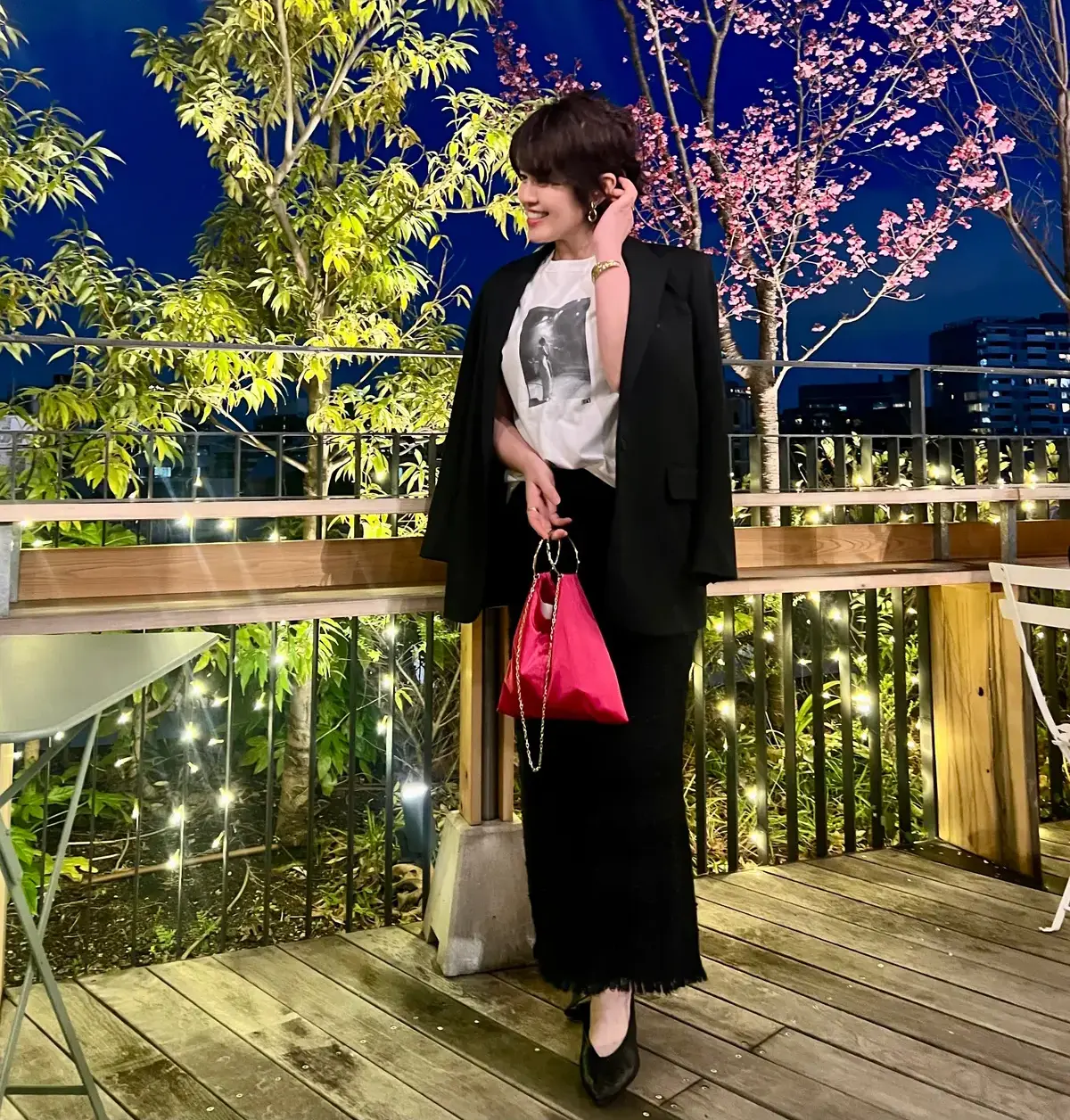 黒ジャケット 春の好印象コーデ