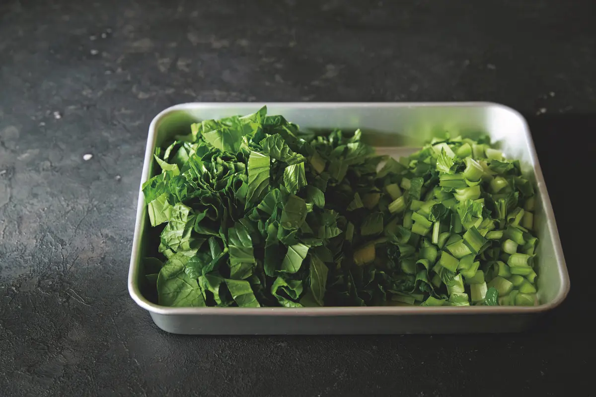 ウー・ウェン　いたわり鍋　緑の野菜の養生鍋　下準備
