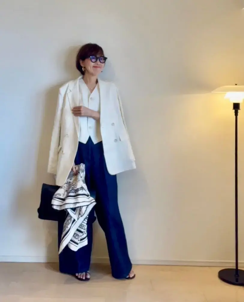 エルメス カシミヤストール　春コーデ