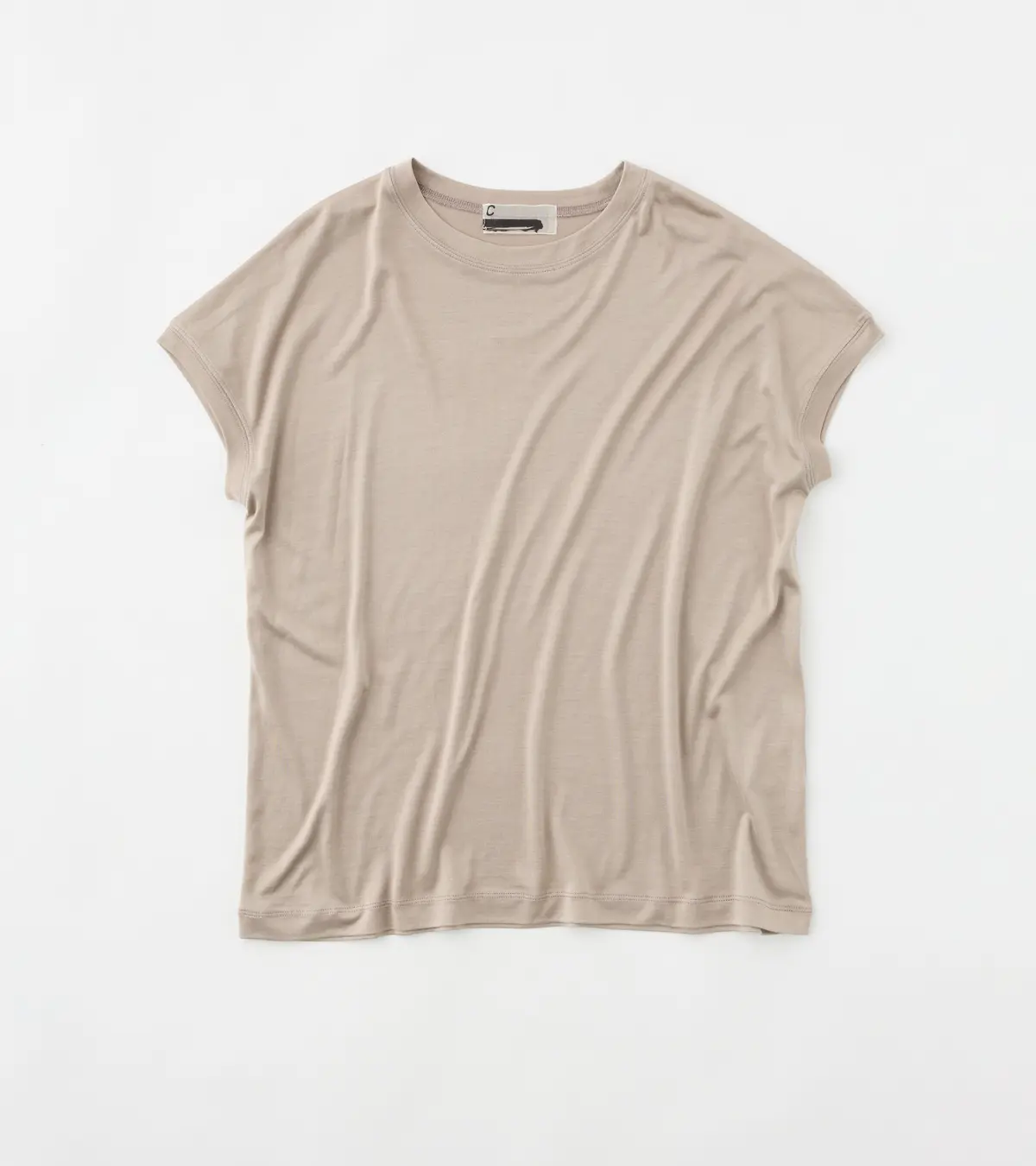 カオス　シルクフレーズTシャツ モカベージュ