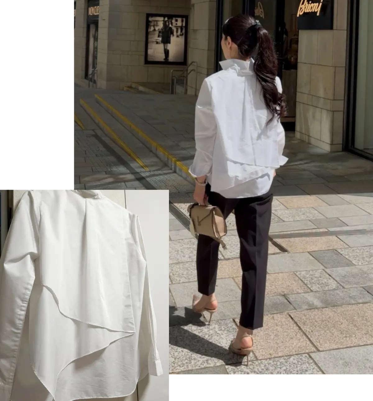 エクラ 華組　小泉雅恵さん　白シャツ　50代　ALANI　シャツの写真