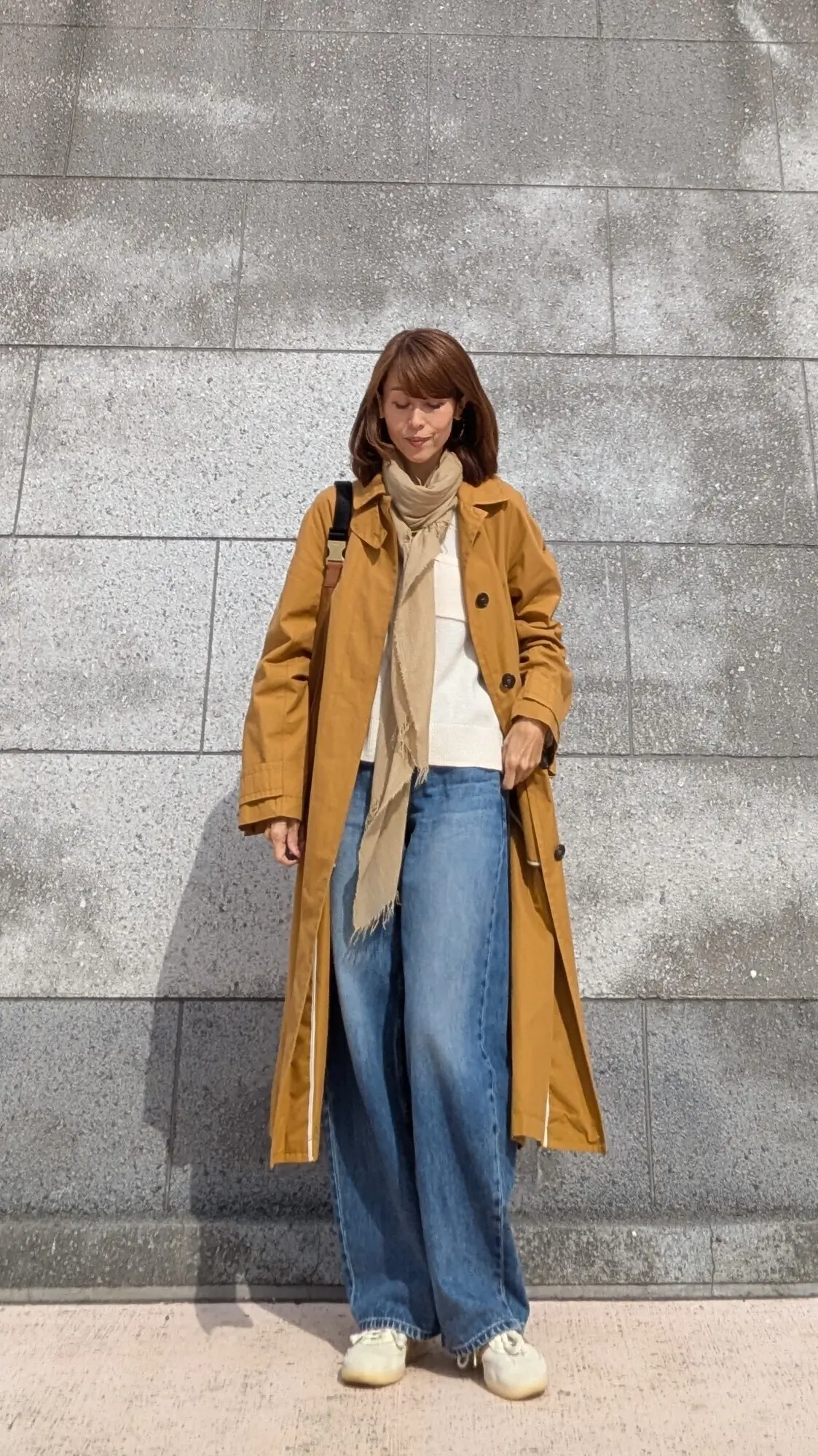 UNIQLOデニム　スプリングコートのコーディネート