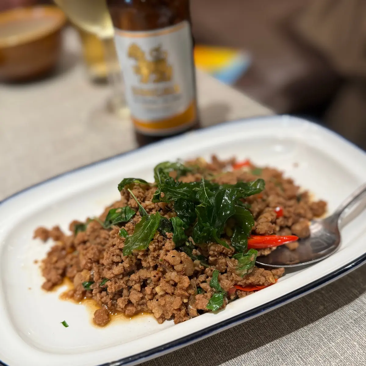 ・豚ひき肉のバジル炒め