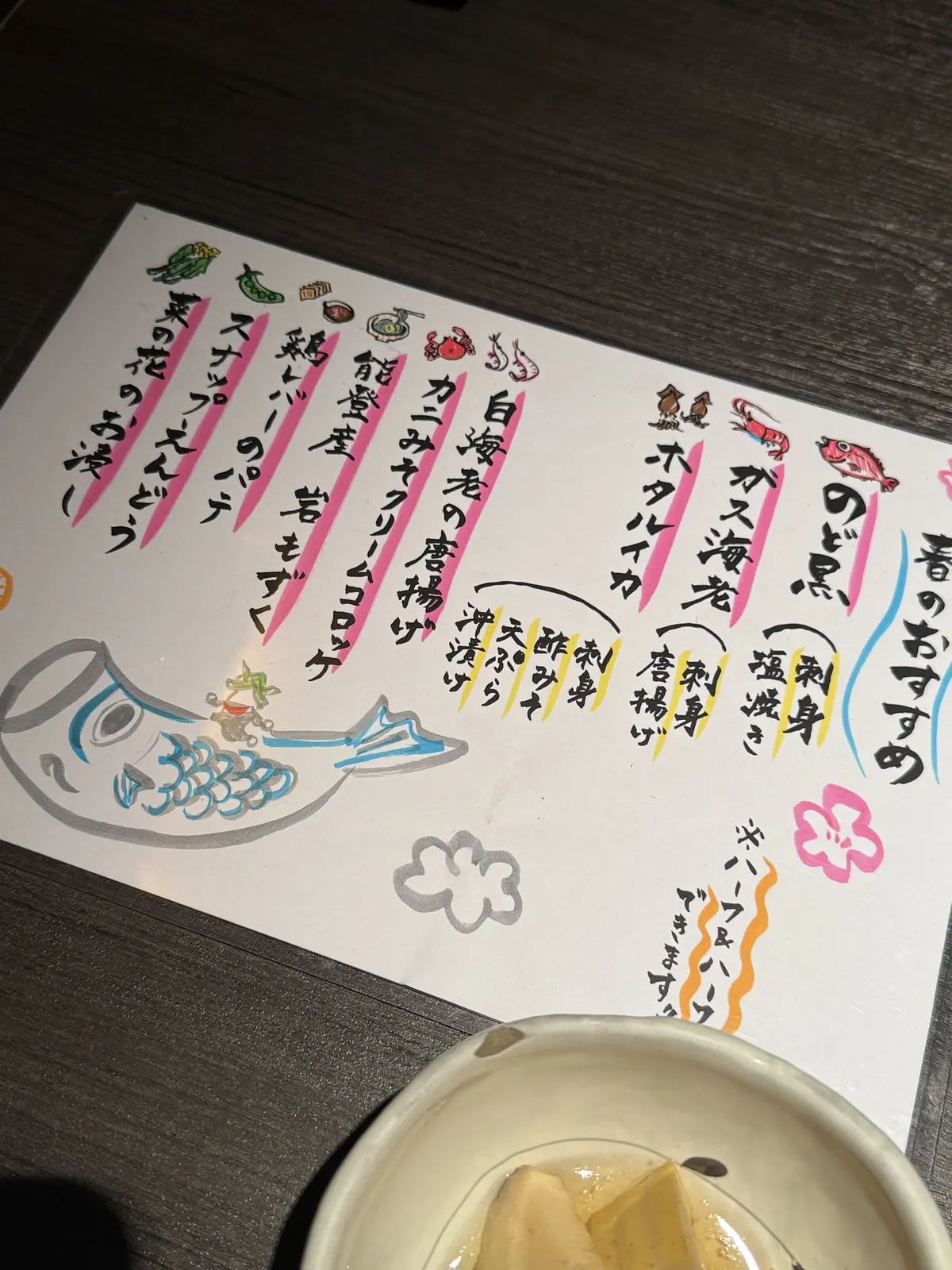 金沢 居酒屋 手書きメニュー 人気居酒屋 狼煙