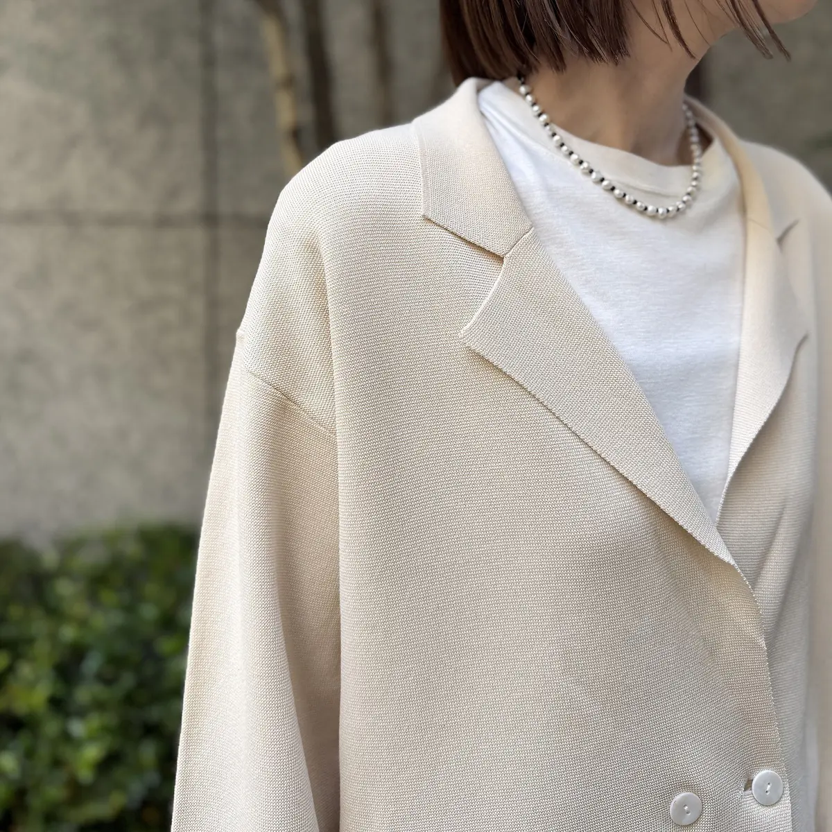 three dots×eclat ニットジャケット ￥27,500