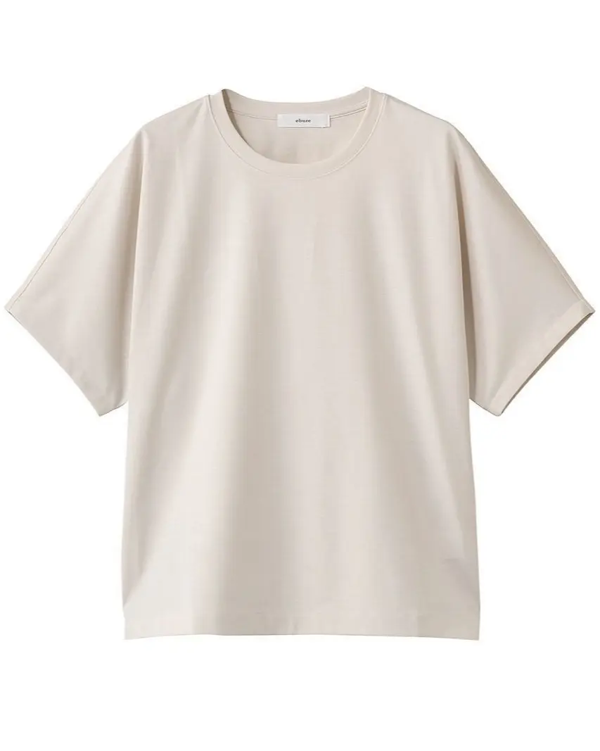 エブール　Tシャツ スーピマコットンスタンダード クルーネックカットソー　ベージュ