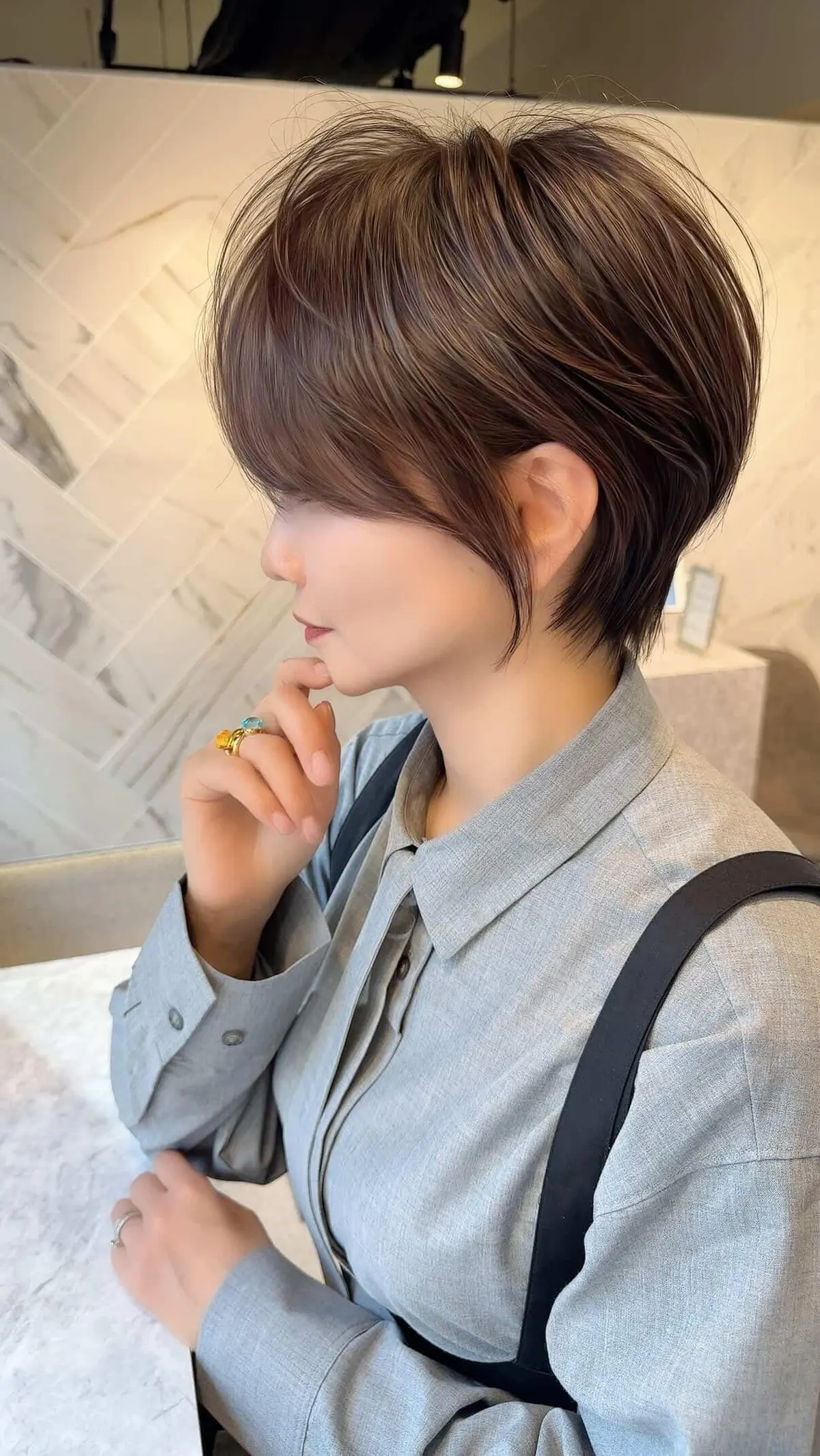 50代ショート、春はピンクブラウンで艶をの画像_1