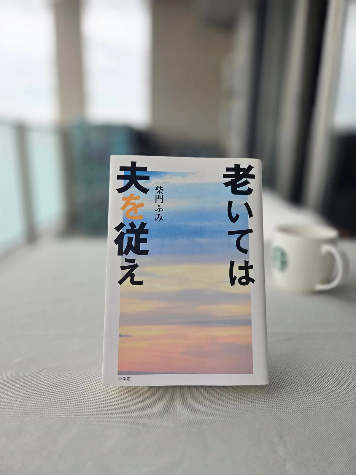 大文字で「美女と恋をする」というタイトルの本で、表紙には夕焼けの海が描かれている