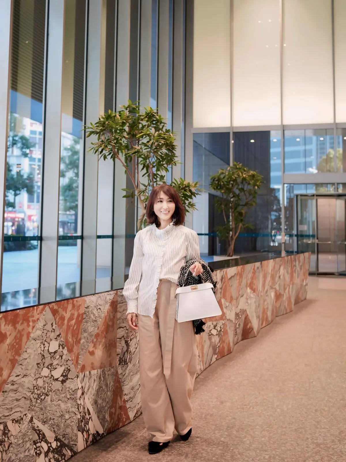 H&M/バレルレッグツイルパンツ