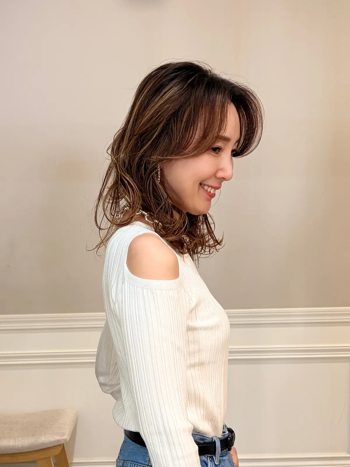 大人のセミロングヘア　毛先カール＆ストレの画像_2